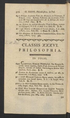 Classis XXXVI. Philosophia