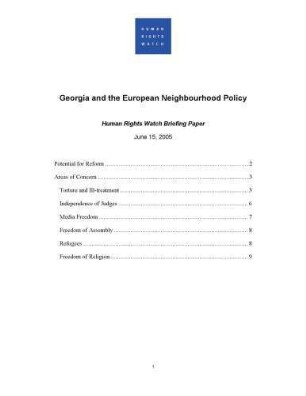 Georgia and the European neighbourhood policy