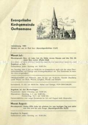 Informationsblatt der Gemeinde Gethsemane - Sachkonvolut