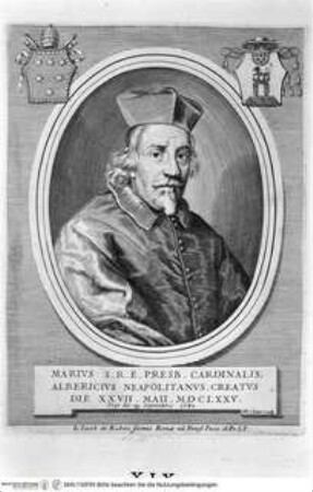 Vitae et res gestae pontificum Romanorum et S.R.E. cardinalium a Clemente X. usque ad Clementem XII. scriptae a Mario Guarnacci : quibus perducitur ad nostra haec tempora historia eorundem ab Alphonso Ciacconio aliisque descripta a S. Petro ad Clementem IX, Tomus Primus / Mario GuarnacciPorträt des Kardinals Mario Alberici - Vita et res gestae ponteficum Romanorum Clemens X - Clemens XII. Tomus Primus.