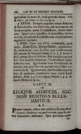 Caput XI. Reliquis Aedificiis, Nec Non Reditibus Ecclesiasticis.
