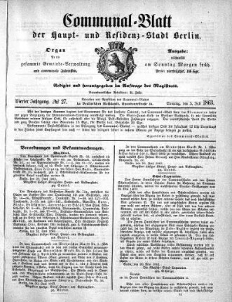 1863,27: No. 27, 5. Juli 1863