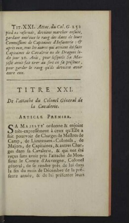 Titre XXI.