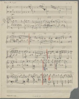 Symphonies, orch, op. 46/2, C-Dur, Sketches - BSB Mus.coll. 7.43 : [caption title, above 2nd stave:] op. 46, II