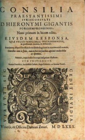 Consilia : Eiusdem responsa