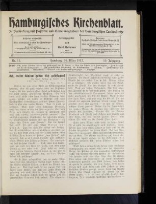 Nr. 11. Hamburg, 16. März 1913. 10. Jahrgang.