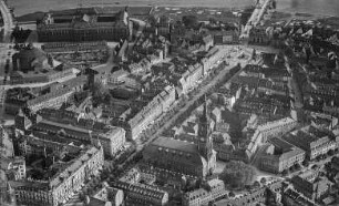 Dresden: Innere Neustadt von Norden. Luftbild-Schrägaufnahme