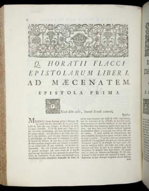 Epistola Prima. / Epitre Premiere. - Ad Lollium. Epistola II. / A Lollius. Epitre II.