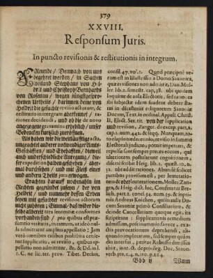 XXVIII. ... In puncto revisionis & restitutionis in integrum.