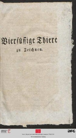 Vierfüssige Thiere zu Zeichnen