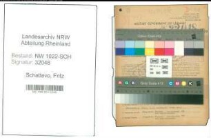 Entnazifizierung Fritz Schattevo , geb. 10.02.1920 (Zeichner)