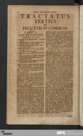 Tractatus Tertius De Peccatis In Communi.