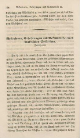 124-136 Reflexionen, Erfahrungen und Bekenntnisse eines praktischen Geistlichen : Fortsetzung