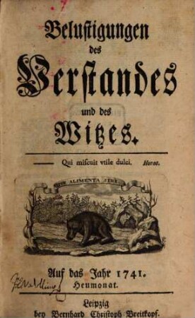 Belustigungen des Verstandes und Witzes. 1741, Juli - Dez.