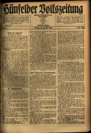 Ausgabe vom Freitag, den 28. Mai 1920.