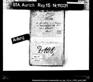Das geplante Armenarbeitshaus im Amt Greetsiel Enthält: Riss