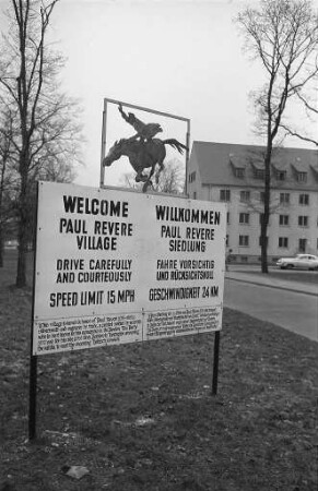 Ortsschild zur Paul-Revere-Siedlung.