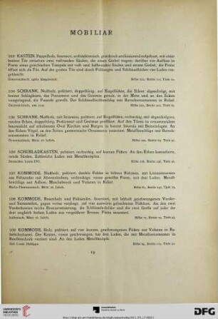 Mobiliar (Nr. 103-139)
