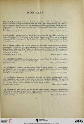 Mobiliar (Nr. 103-139)