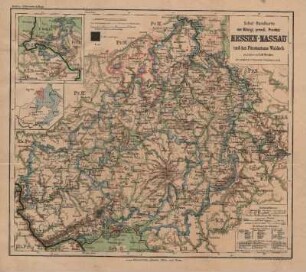 Schul-Handkarte der Königl. preuß. Provinz Hessen-Nassau und des Fürstentums Waldeck