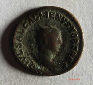 Römische Münze, Nominal Antoninian, Prägeherr Valerian für Gallienus, Prägeort nicht bestimmbar, Fälschung