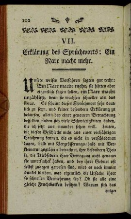VII. Erklärung des Sprüchworts: Ein Narr macht mehr