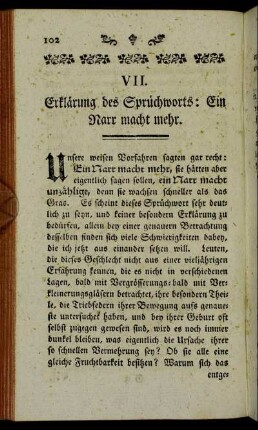 VII. Erklärung des Sprüchworts: Ein Narr macht mehr