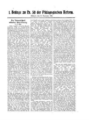 Die Notwendigkeit ethischer Unterweisung : 1. Beilage zu Nr. 50 der Pädagogischen Reform
