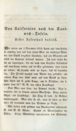 Von Californien nach den Sandwich - Inseln. Erſter Aufenthalt daselbst