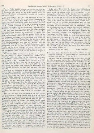 294-295 [Rezension] Brunner, Peter, Pro ecclesia; II