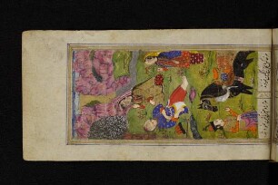 Illustration: Šīrīn kniet neben dem toten Farhād