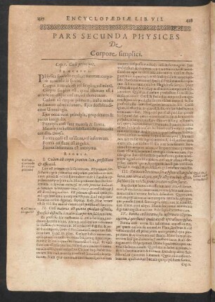 Pars Secunda Physices De Corpore simplici.