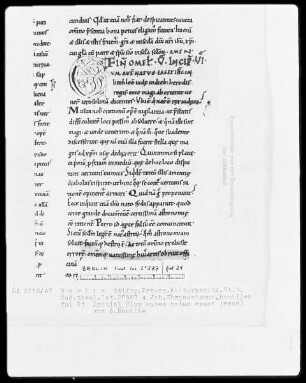 Johannes Chrysostomos, Omiliae super Matthaeus — Initiale C(um autem), Folio 21recto