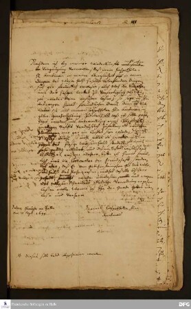 Brief von [August Hermann Francke] an [Daniel Lohse].