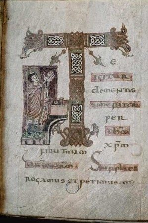 Gregor-Sakramentar — Initiale T, Folio 3 recto