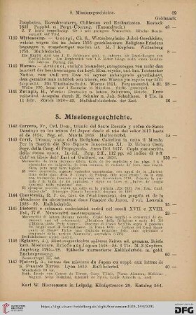 8. Missionsgeschichte (Nr. 1142 - 1182)