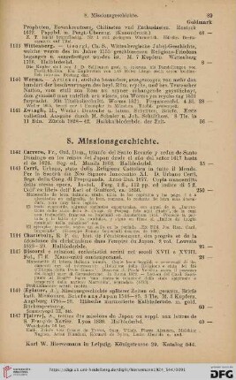 8. Missionsgeschichte (Nr. 1142 - 1182)