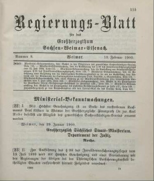 28. Ministerial-Bekanntmachung, betreffend Wechsel in der Hauptagentur des Helleschen Versicherungs-Vereins zu Halle a/S.