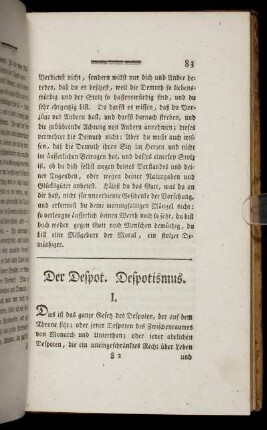 Der Despot. Despotismus.