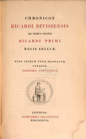 Chronicon de rebus gestis Ricardi I. Regis Angliae