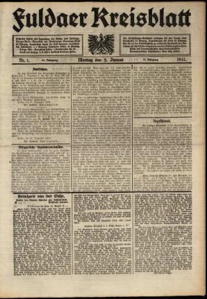 43.1911: Fuldaer Kreisblatt