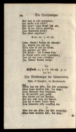 13. Offenb. 2,7.17.26-28. 3,5.12.21. ...