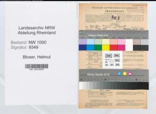 Entnazifizierung Helmut Bloser, geb. 09.05.1907 (Kaufmann)