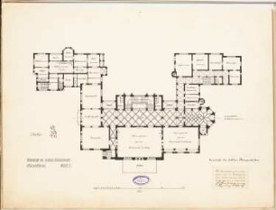 Provinzial-Ständehaus Schinkelwettbewerb 1897: Grundriss Erstes Obergeschoss 1:200