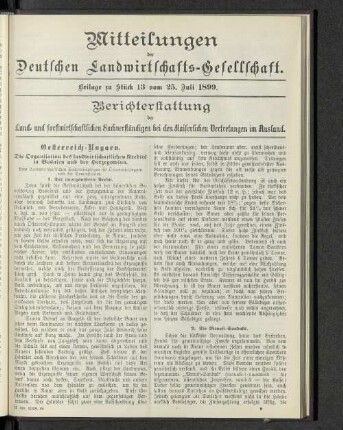 Beilage zu Stück 13 vom 25. Juli 1899.
