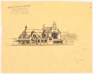 Bahnhof: Perspektivische Ansicht