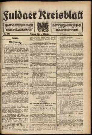 Ausgabe vom Freitag, den 06. Oktober 1916.