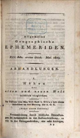 Allgemeine geographische Ephemeriden. 41. 1813
