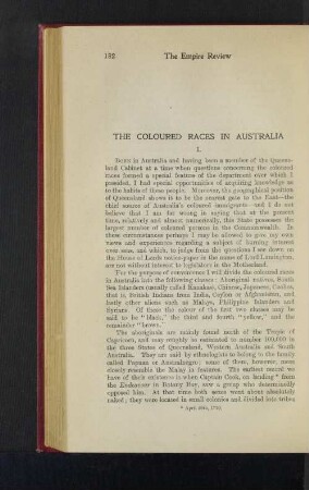 The Coloured Races in Australia.