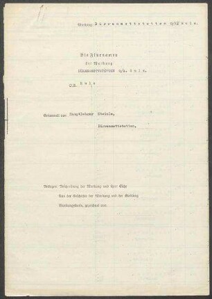 Fragebogen und 2 Karten Dürrenmettstetten, OA Sulz